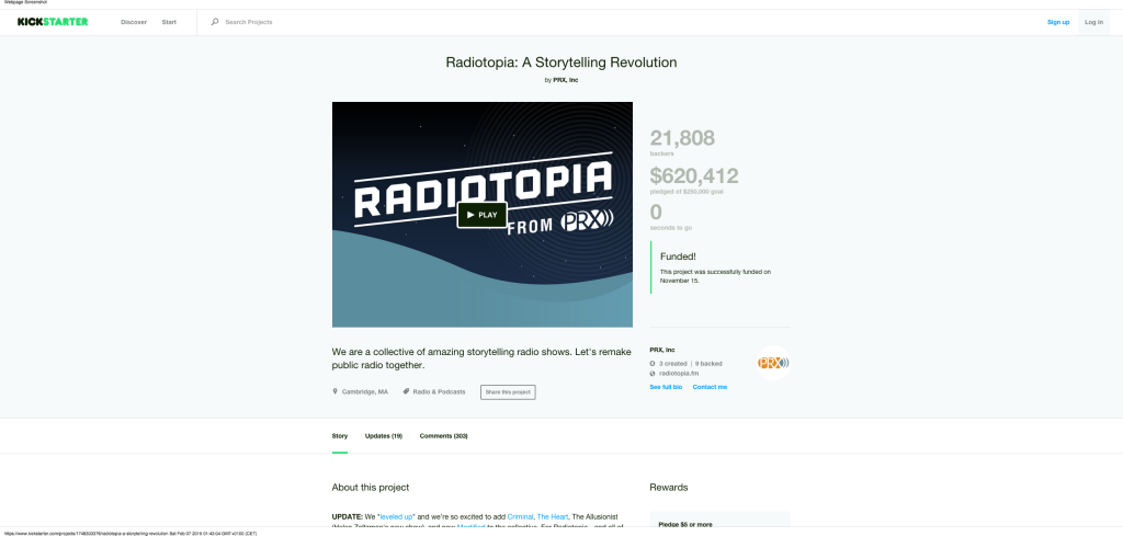 Radiotopia  A Storytelling Revolution by PRX, Inc — Kickstarter